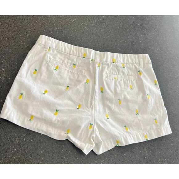 Merona White Lemon Pattern Chino Casual Bottoms shorts size 10 - Picture 4 of 6